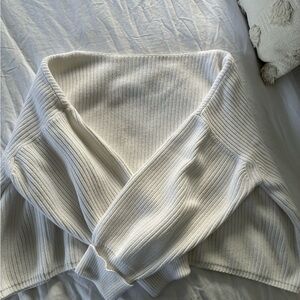 French Connection Off-the-Shoulder Cream Sweater